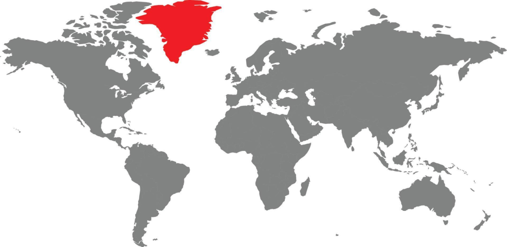 Localização da Groenlândia no mapa-mundi