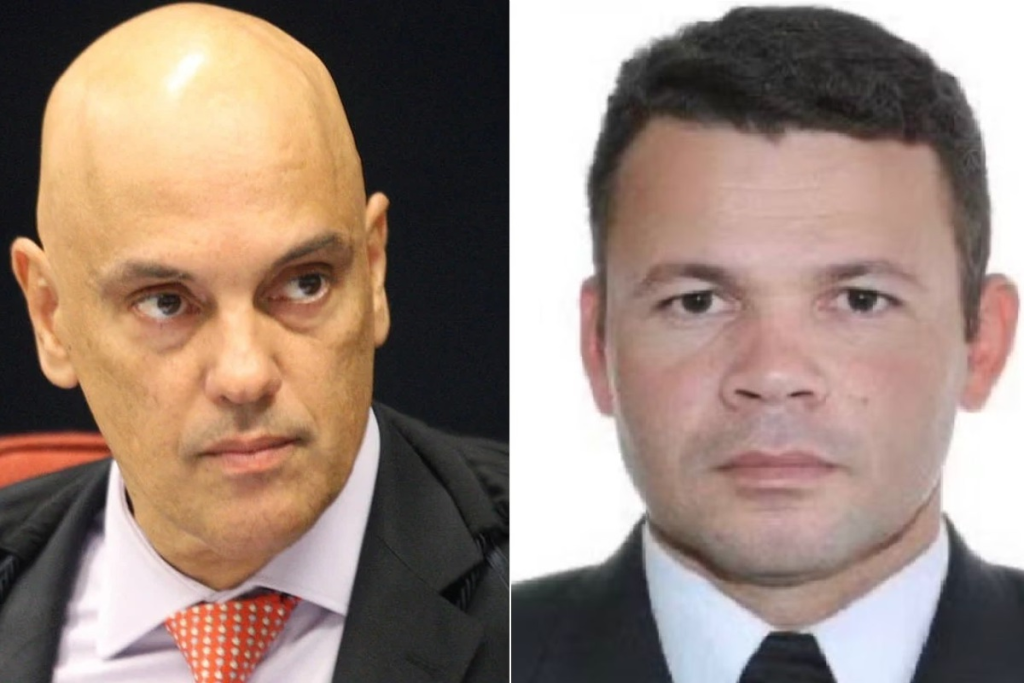 Alexandre de Moraes e o tenente-coronel do Exército Rafael Martins de Oliveira / Reprodução