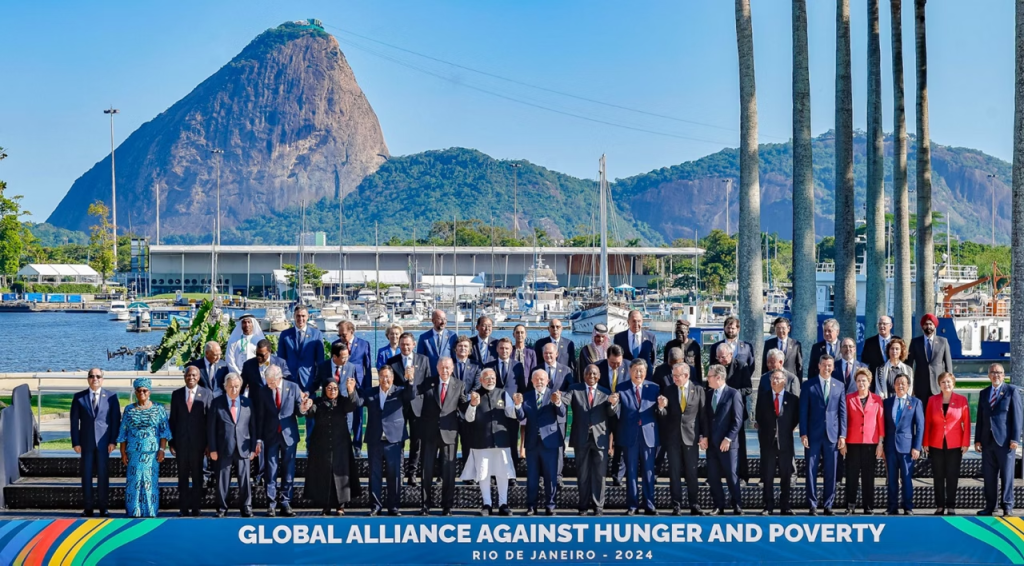 BRICS no Rio de Janeiro, em frente ao Pão de açúcar.