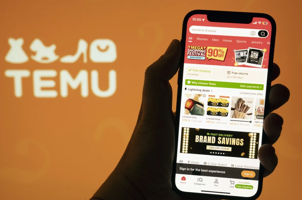 O aplicativo Temu Fonte: Bloomberg