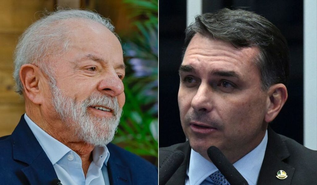 Presidente Lula e senador Flávio Bolsonaro