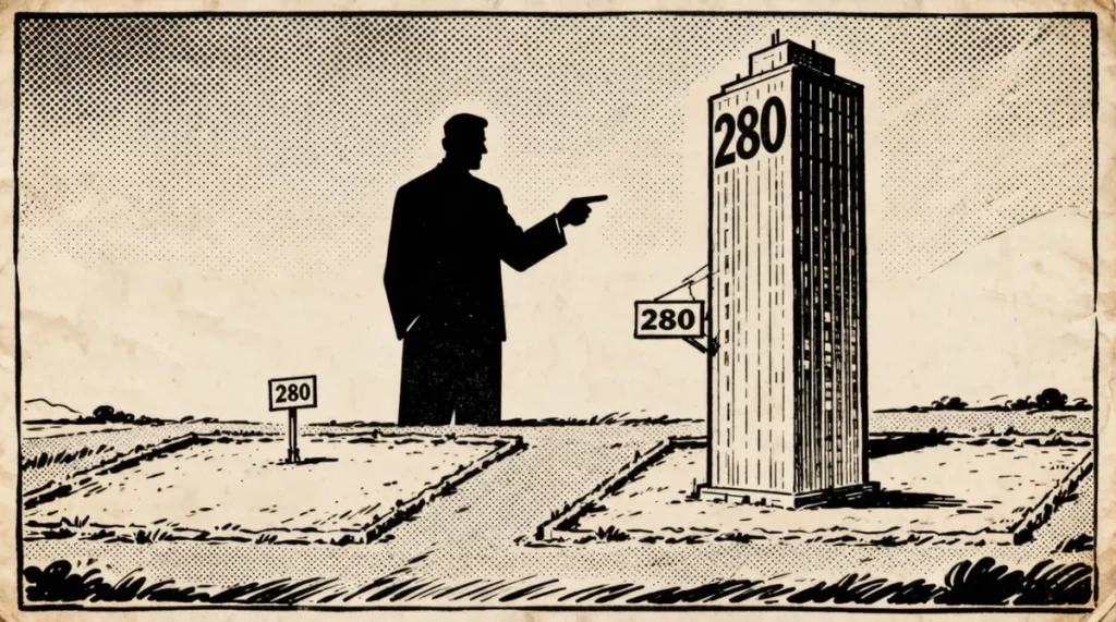 Ilustração editorial sobre Terracap cobra metro quadrado 280 vezes mais caro em Vicente Pires do que no Caub. (Ilustração: Ca